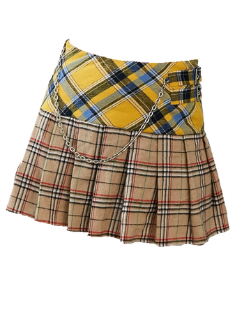 Jaded London Check Mix Pleated Mini Skirt (Dei5 edit)