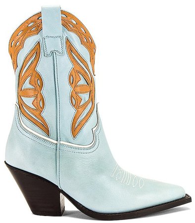 TORAL Blue Leather Cowboy Boots