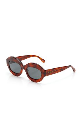 Ik Kil Cenote Round-Frame Tortoiseshell-Acetate Sunglasses By Marni | Moda Operandi