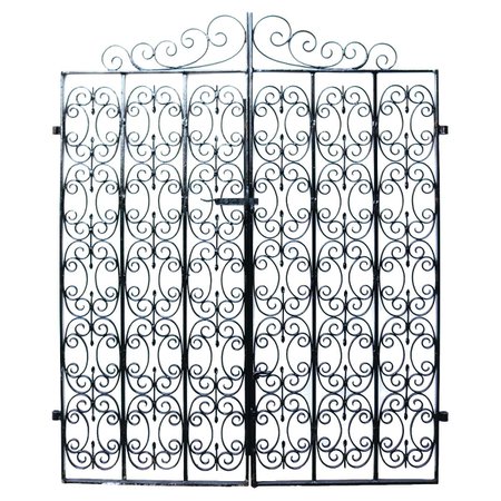 Pair of Wrought Iron Garden Gates with Posts