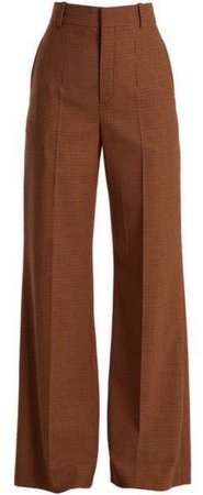 brown high waisted wide leg trousers