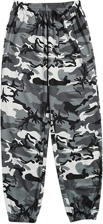 SOLY HUX Women's Casual Camo Print Pants Pocket Elastic Waist Cargo Pants at Amazon Women’s Clothing store