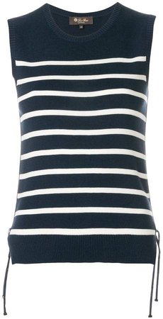 sleeveless striped knit top