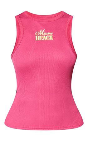 Hot Pink 'Miami Beach' Ribbed Top | PLT