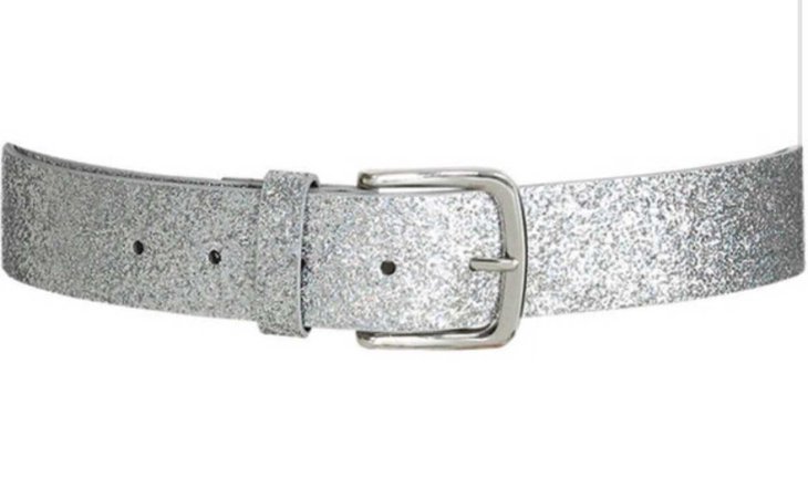 silver glitter belt