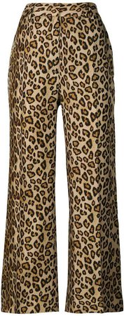 leopard print cropped trousers