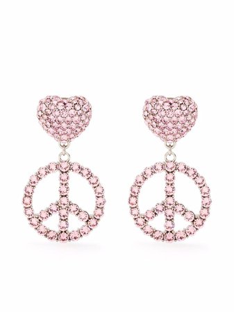 Moschino Peace sign-pendant clip-on Earrings - Farfetch