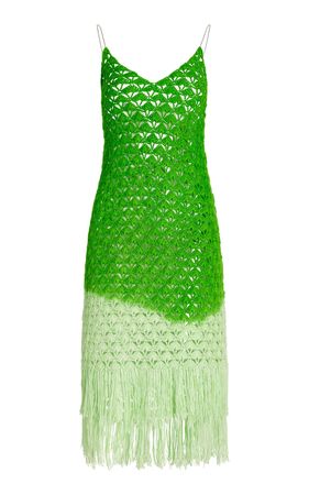 Crochet Silk Mini Dress By Alejandra Alonso Rojas | Moda Operandi