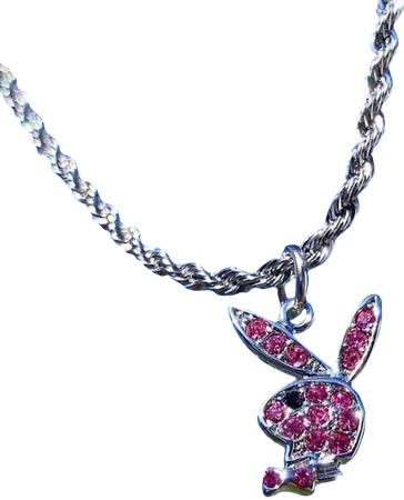 pink playboy chain necklace