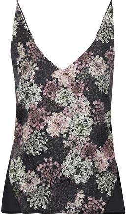 Lucy Floral-print Silk-twill And Chiffon Camisole