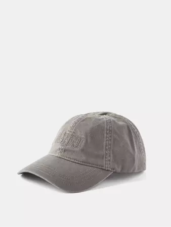 Grey Logo-embroidered organic-cotton baseball cap | Ganni | MATCHESFASHION US