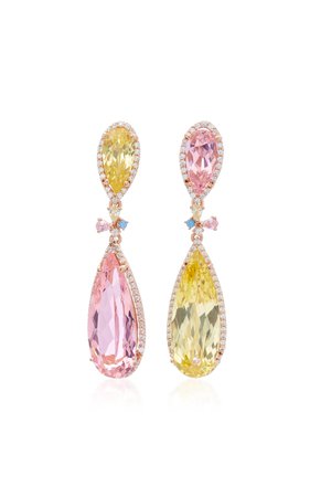 18K Yellow Gold Vermeil Multi-Stone Earrings by Anabela Chan | Moda Operandi