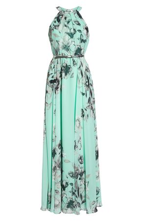 Eliza J Belted Chiffon Maxi Dress (Regular & Petite) | Nordstrom
