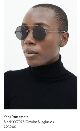 Yohji Yamamoto Black Circular Sunglasses