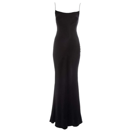 John Galliano black acetate evening slip dress, ss 1997 For Sale at 1stDibs