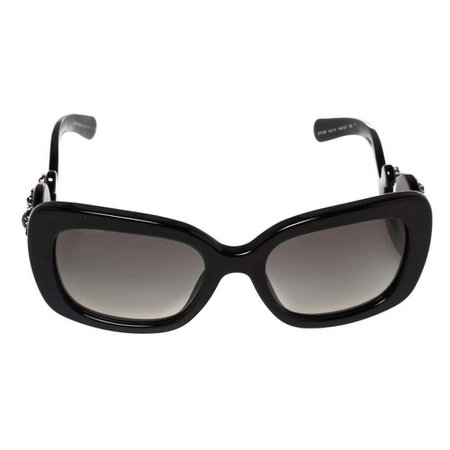 Prada Black SPR33P Crystal Embellished Rectangular Sunglasses For Sale at 1stDibs