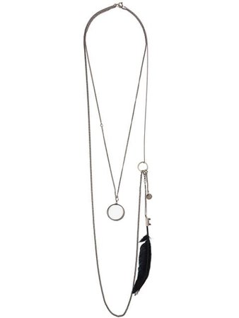 Silver Ann Demeulemeester Double Chain Necklace | Farfetch.com