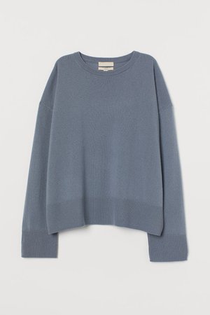 Fine-knit cashmere jumper - Blue-grey - Ladies | H&M GB