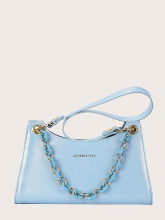 Letter Graphic Tote Bag With Chain Handle | SHEIN UK