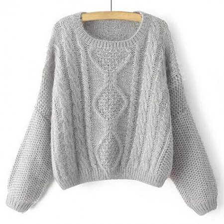 Grey cable knit sweater