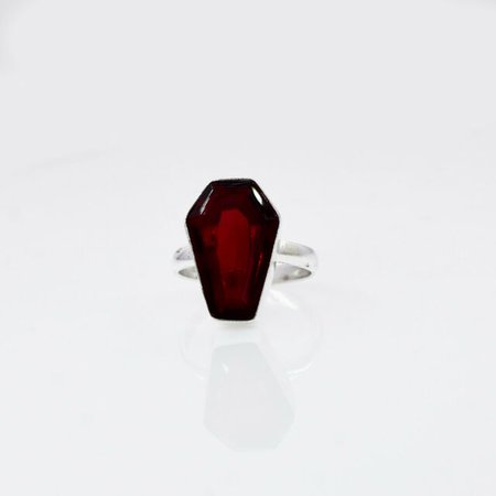 Garnet Coffin Ring 925 Sterling Silver Ring Gift For Her All Size KA-474 | eBay