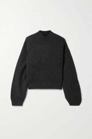 Charcoal Merida open-back ribbed cashmere sweater | Le Kasha | NET-A-PORTER