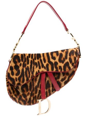Christian Dior pre-owned leopard-print Saddle Bag - Farfetch