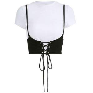 front lace-up crop top – Lupsona