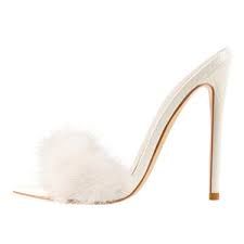 fur white heels - Google Search