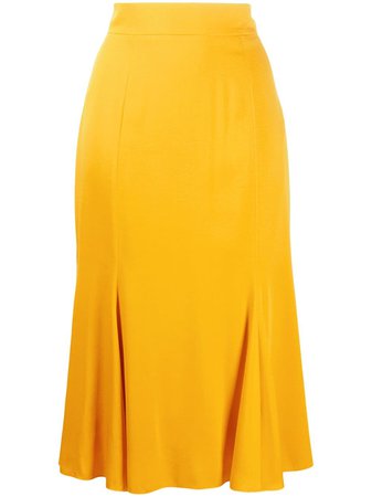 Dolce & Gabbana High-Waisted Mid-Length Skirt F4BPJTFUABF Yellow | Farfetch