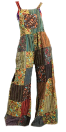 hippie patchwork overalls