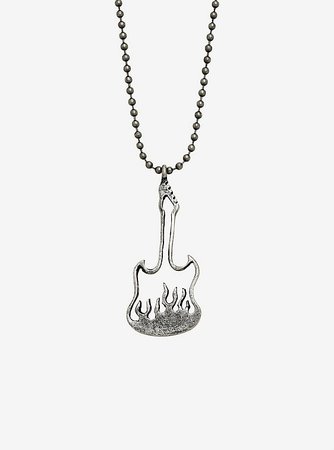 Flame Guitar Pendant Necklace