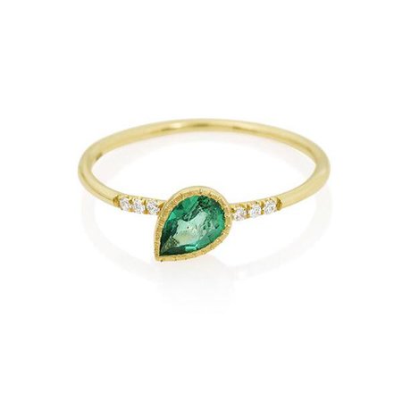 Emerald Tilt Ring - Jennie Kwon