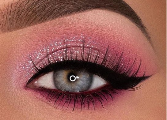 Pink Glitter Eye Makeup