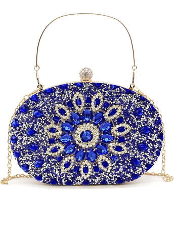 blue and gold purse