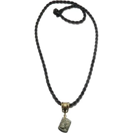 Pyrite Necklace Shimmering Raw Protection Gold Nugget 20 Inches