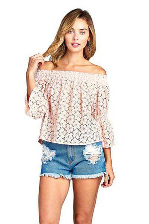 Tops | Shop Women's Blush Long Sleeve Top at Fashiontage | MM3143-BLS-S