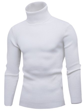 Men's Basic Solid Colored Pullover Long Sleeve Slim Regular Sweater Cardigans Turtleneck Fall Winter White Black Wine 2020 - US $28.74