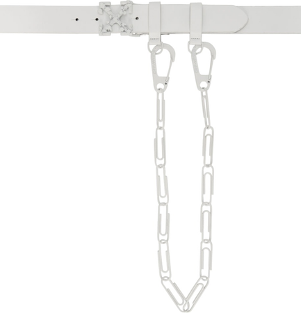 OFF-WHITE Tonal Paperclip Chain Belt White