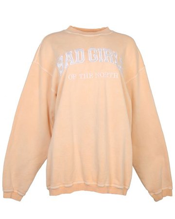 90s Bad Girls Of The North Peach Sweatshirt - XL Peach £28 | Rokit Vintage Clothing