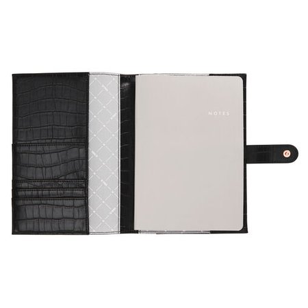 A5 Croc Textured Notebook Holder Jet Black: Signature Edition | kikki.K AU