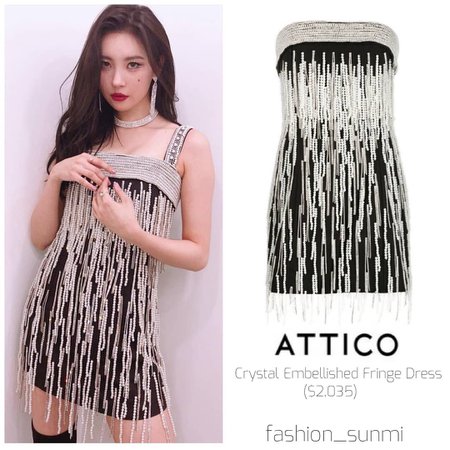 Dedicated to Sunmi's fashion on Instagram: “SUNMI MBC GAYO DAEJEJEON ATTICO- Crystal Embellished Fringe Dress ($2,035) #sunmifashion #sunmistyle #sunmi #siren #attico”