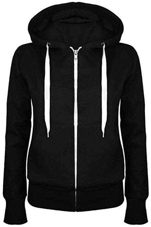 Amazon.com: Oops Outlet Women's Plain Hooded Sweatshirts Zip Top Hoodies Coat Jacket Hoody: Clothing