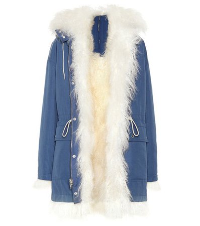 Shearling-lined cotton coat