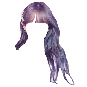 purple hair bangs png