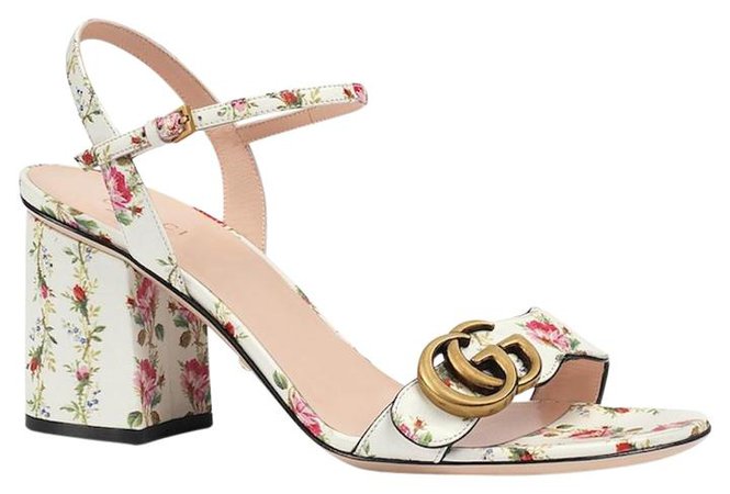 @gucci Marmont Floral Sandals In White - Buscar con Google