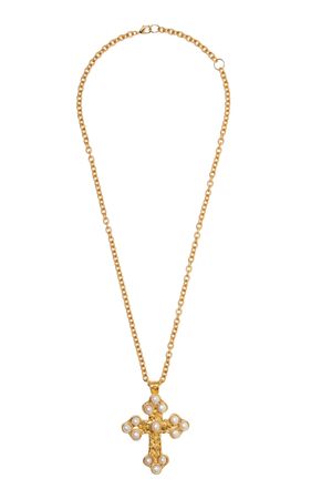 Croix Pearl Gold-Plated Necklace By Sylvia Toledano | Moda Operandi