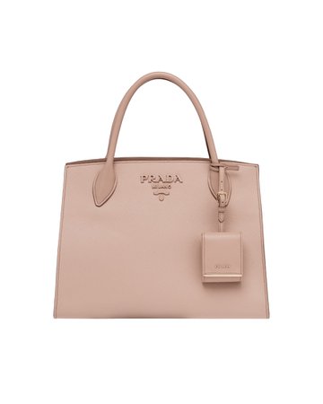 Powder Pink Medium Saffiano leather Prada Monochrome bag | Prada