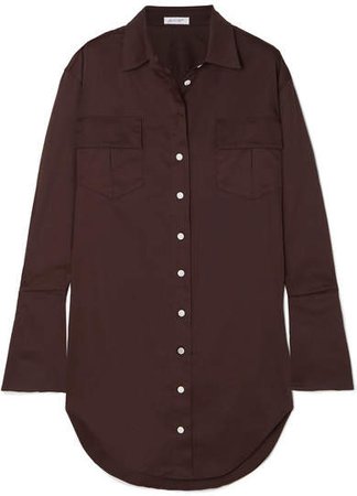The Line By K - Roe Cotton-poplin Shirt Dress - Brown