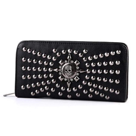 *clipped by @luci-her* Rivet Skull Wallet - Gothic Babe Co